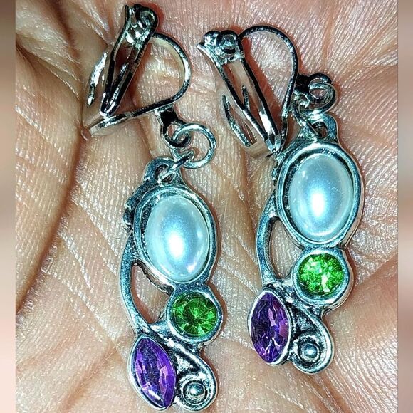 Beautiful gemstone clip-on earrings - Picture 5 of 5